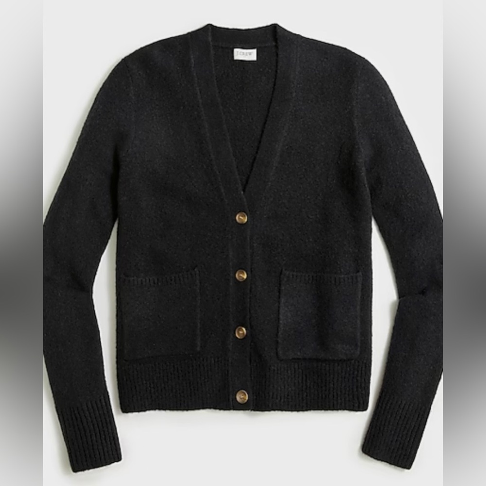 J. CREW Extra Soft Yarn V-Neck Cardigan Black - Medium